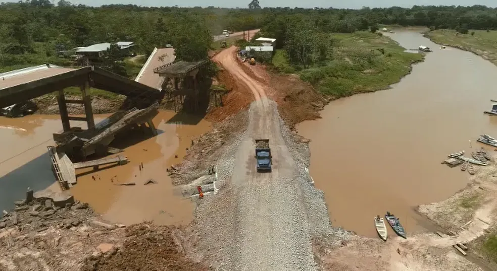Dnit interdita trecho do km 24 da BR-319 para obra em passagem seca
